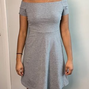 Gray Off the Shoulder Dress
